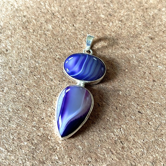 Botswana Agate Pendant in 925 Silver - Picture 2 of 5